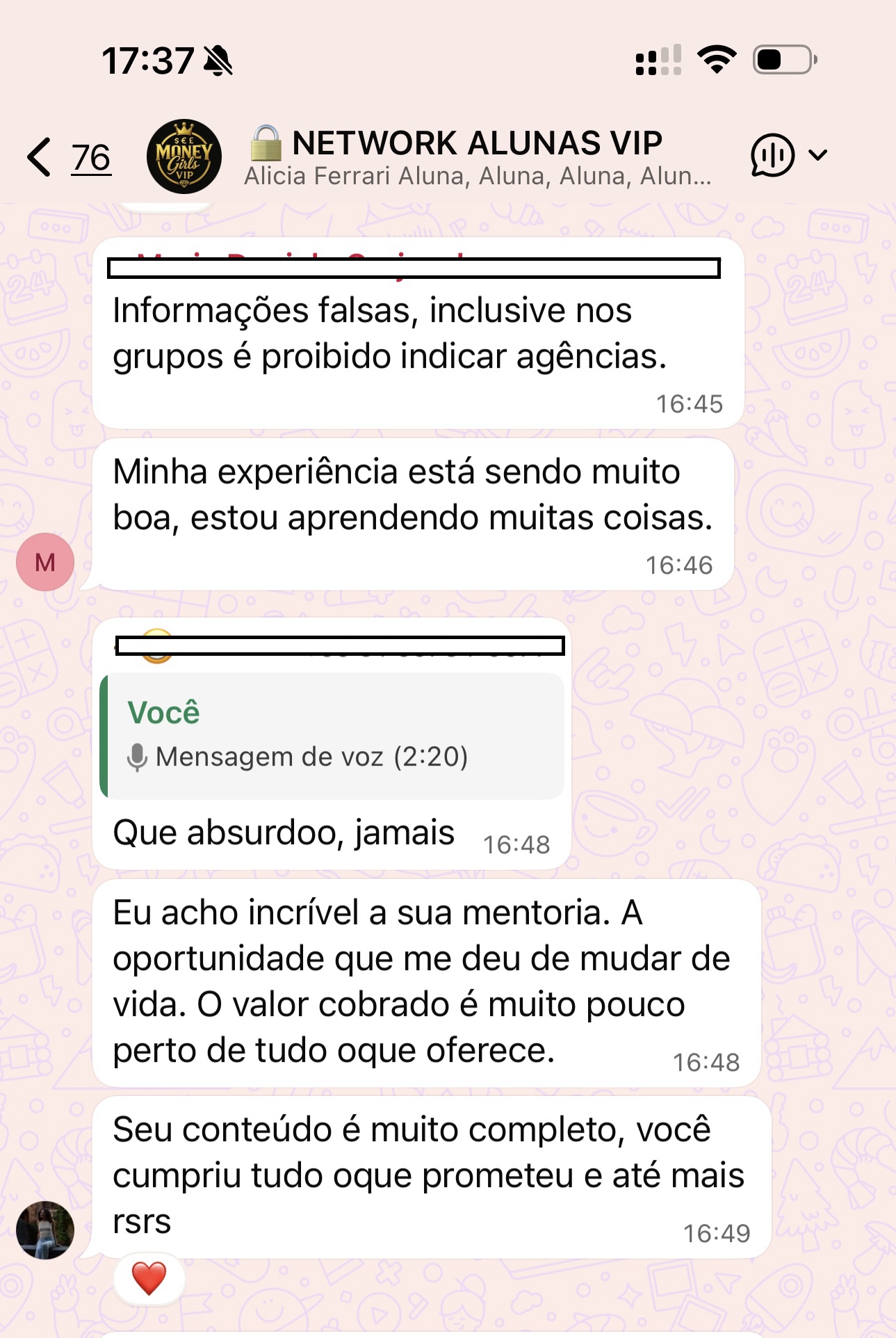 Depoimento de aluna 4